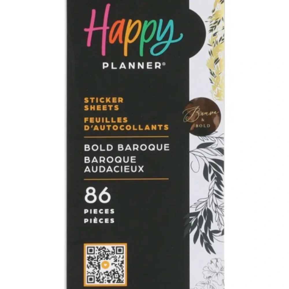 NWT-The Happy Planner-Bold Baroque 8 STICKER SHEETS